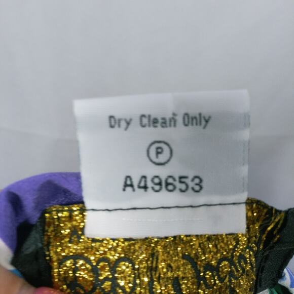 Bob Mackie Vintage Wearable Art Blue Green Print Button Front Artsy Top SZ M - Picture 12 of 12